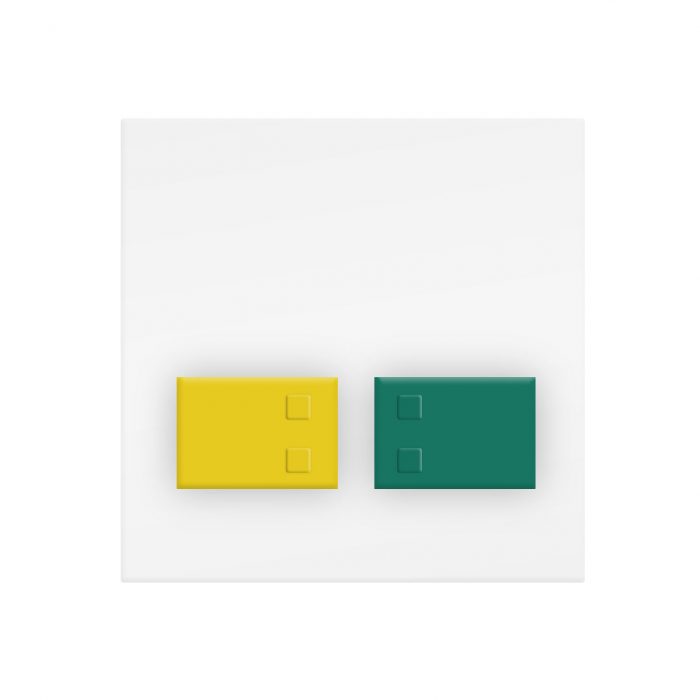 Ackermann Abdeckplatte für Abstelltaster (gelb+grün), Clino Systevo 88882B3N