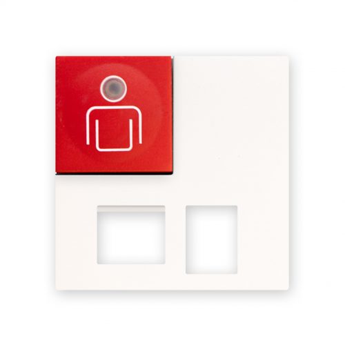 Abdeckplatte Ruftaster mit Nebensteckkontakt und DIA-Buchse Plus (RND+)